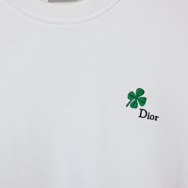T-Shirt Christian Dior - À broderie Dior Clover - coupe regular - Blan