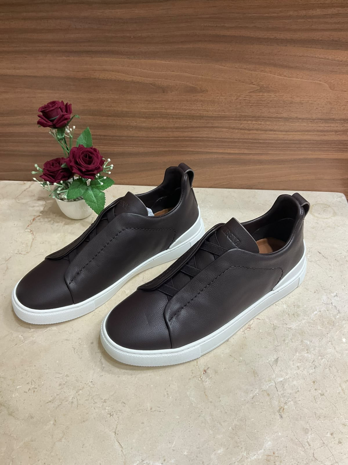 Espadrilles Zegna - Triple Stitch™ SECONDSKIN - Marron Foncé