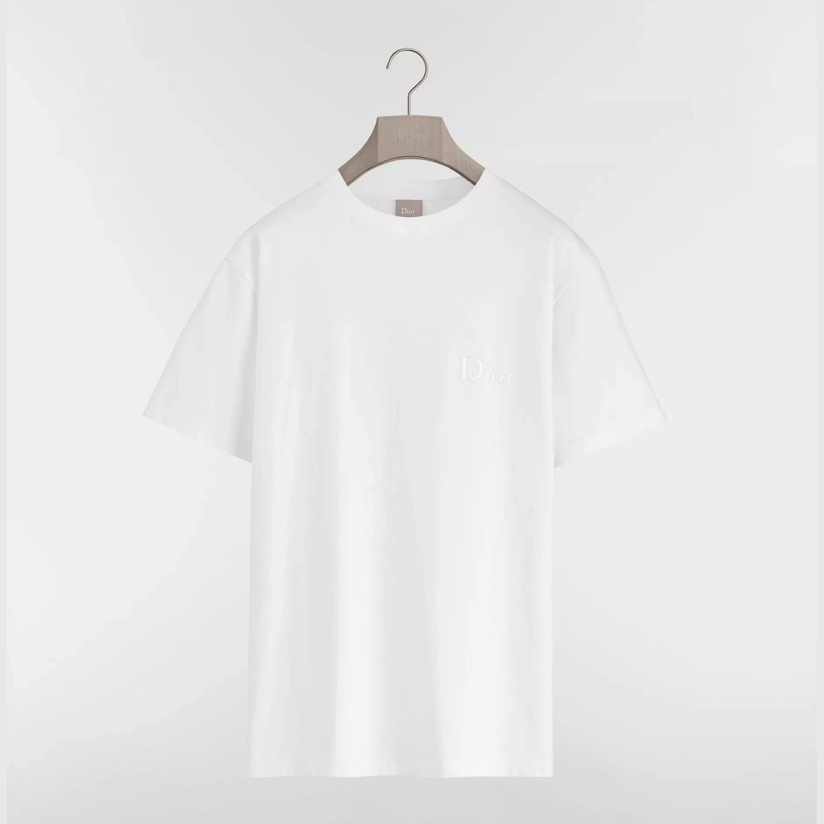 T-Shirt Christian Dior - Logo Brodé - Coupe Relax - Blanc