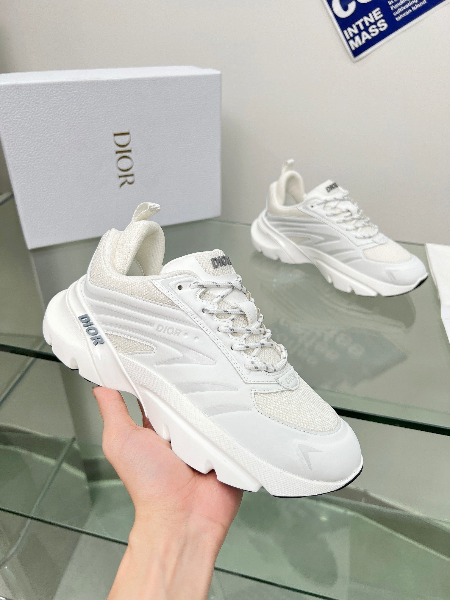 SNEAKER DIOR B44 BLADE A MAILLE BLANC 2025