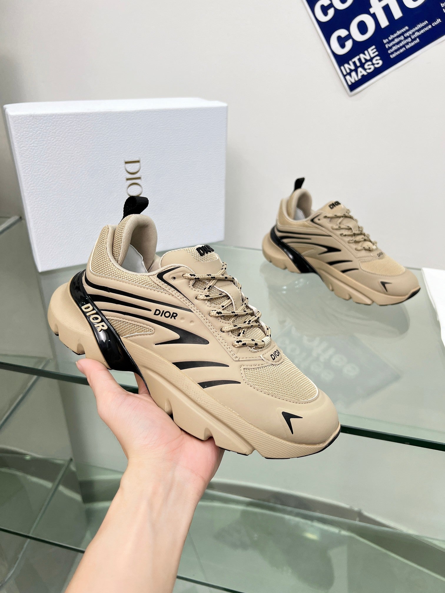 SNEAKER DIOR B44 BLADE A MAILLE BEIGE 2025