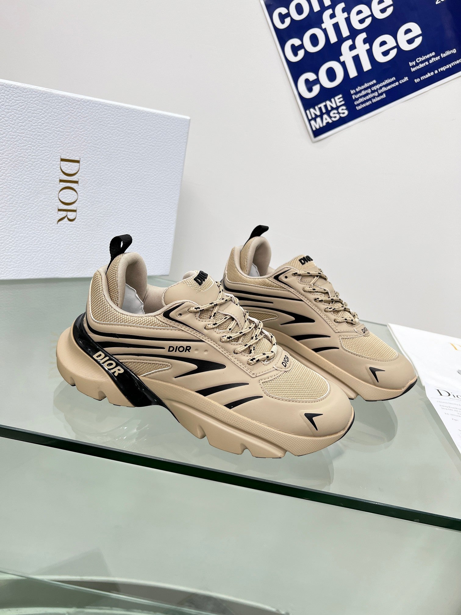 SNEAKER DIOR B44 BLADE A MAILLE BEIGE 2025