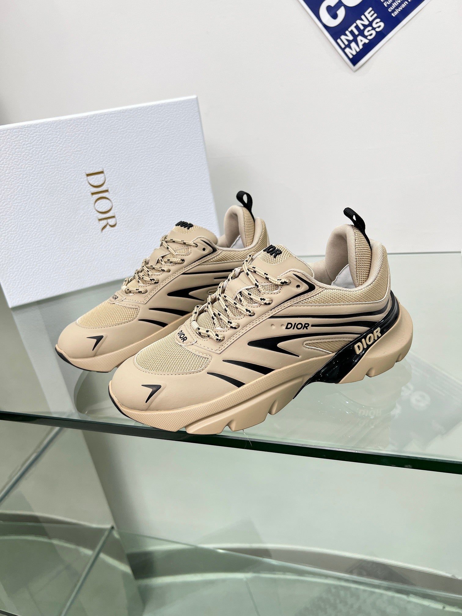 SNEAKER DIOR B44 BLADE A MAILLE BEIGE 2025