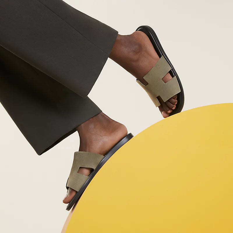 Sandales Hermes - Izmir - vert toundra