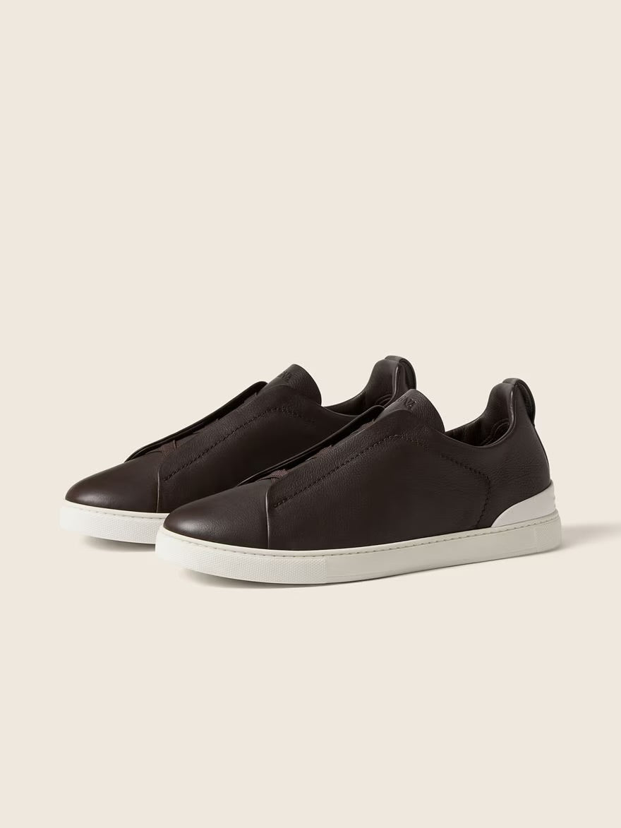 DARK BROWN TRIPLE STITCH™ SECONDSKIN SNEAKERS