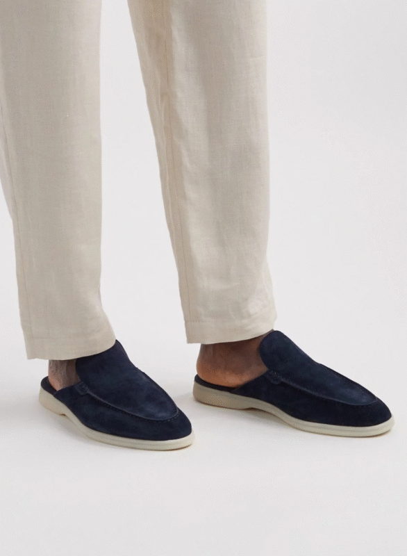 MOCASSINS BABOUCHE WALK EN BLEU FONCE