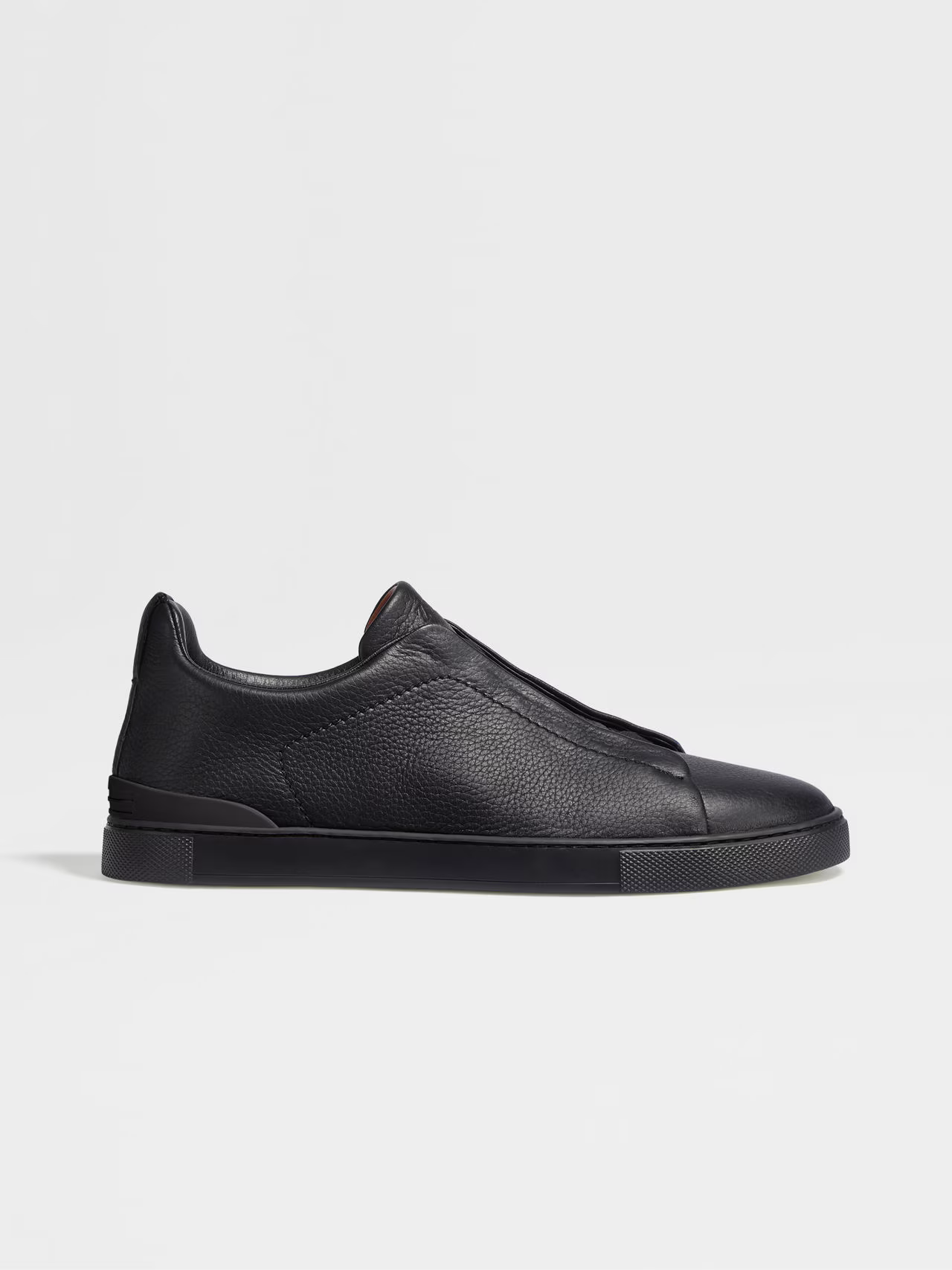 BASKETS ZEGNA TRIPLE STITCH™ EN CUIR DE CERF NOIRE