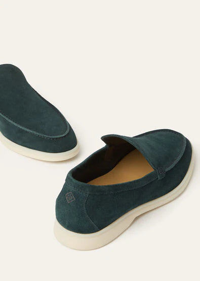 Loro piana Mocassins summer walk vert fonce