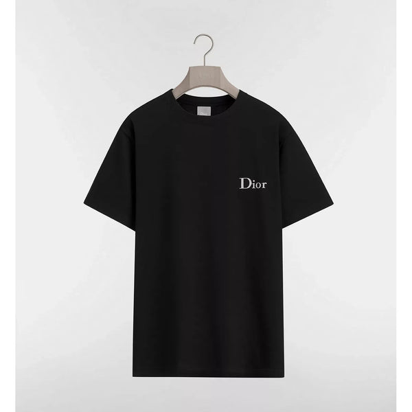 T-Shirt Christian Dior - Logo Brodé - Coupe Relax - Noir