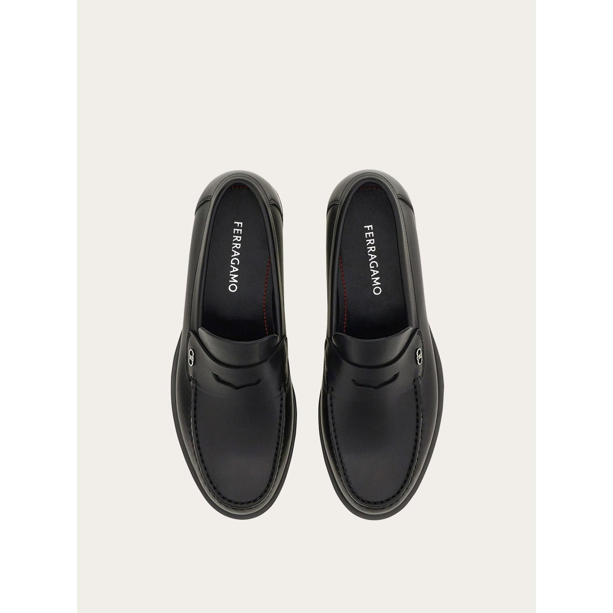 Mocassins Ferragamo - Penny Ornement Gancini - Noir