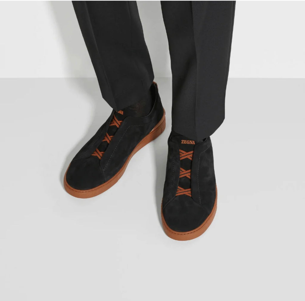 BLACK SUEDE SNEAKERS BLACK cognac