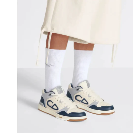 BASKETS DIOR B57 EN BLEU CREME/BLANC