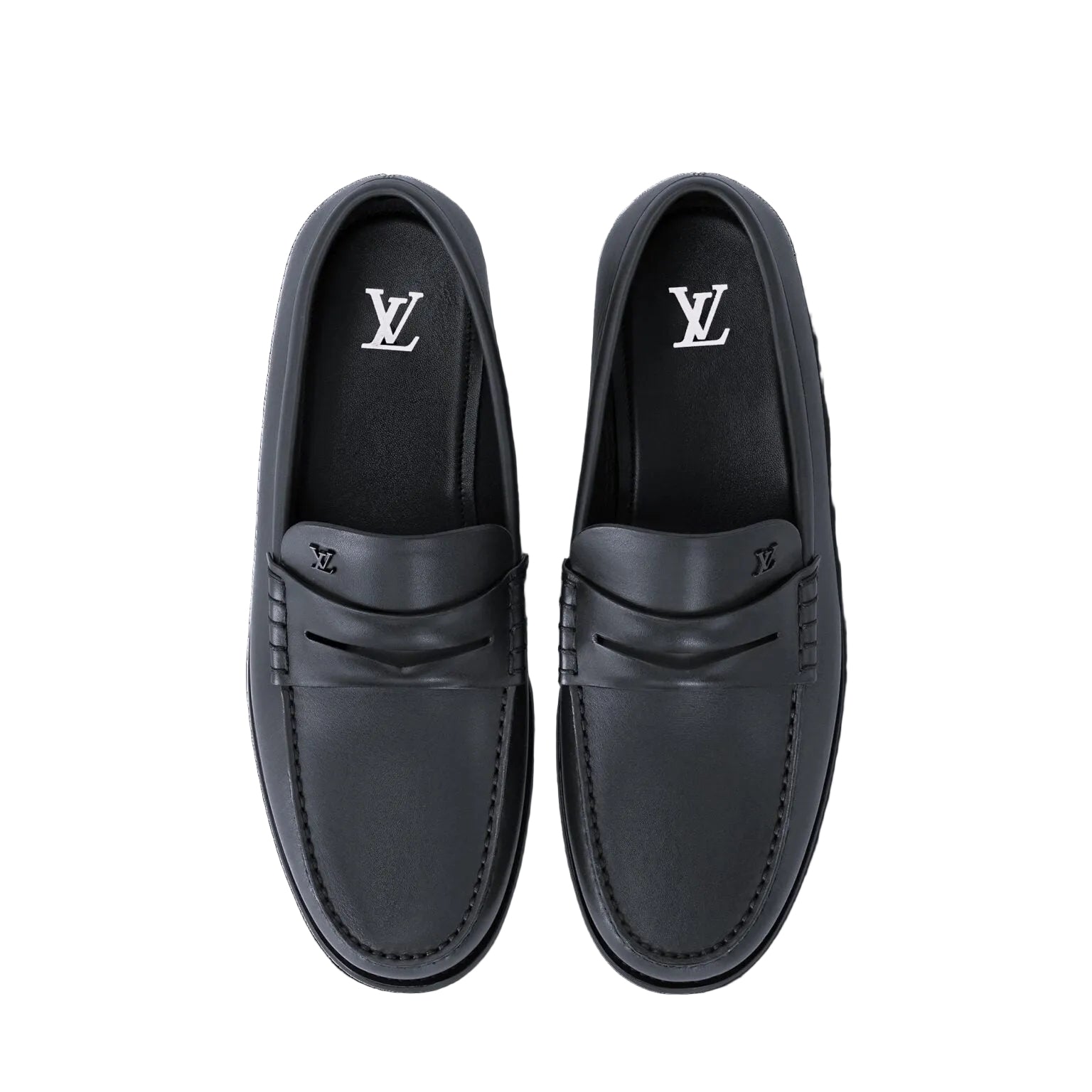 MOCASSIN LOUIS VUITTON « LOUIS » EN NOIR BRILLANT