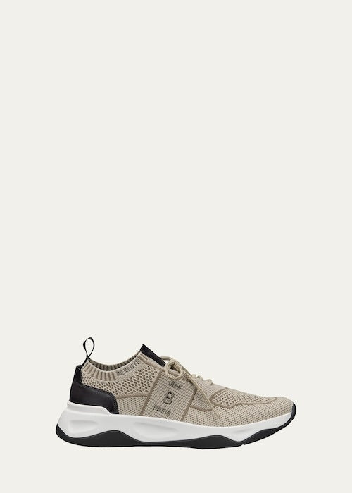 BASKETS BERLUTI SHADOW VENEZIA EN MAILLE STRETCH CUIR EN BLANC CASSE