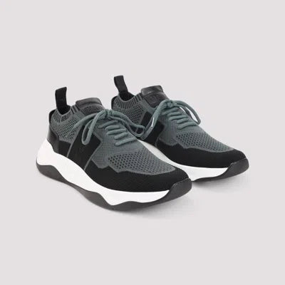 BASKETS BERLUTI SHADOW VENEZIA EN MAILLE STRETCH EN GRIS BLEUATRE