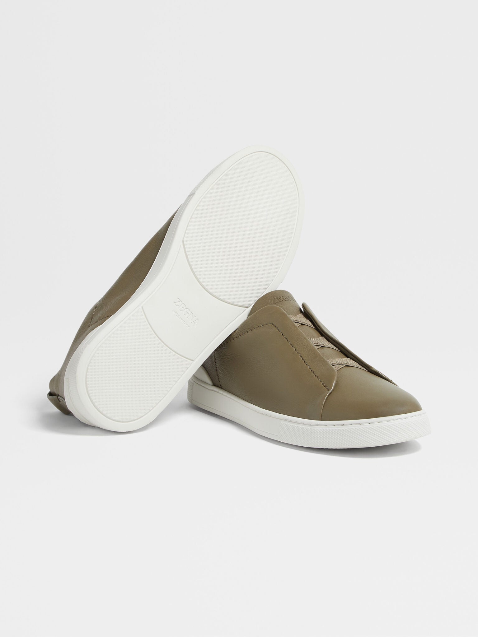 BASKETS ZEGNA TRIPLE STITCH™ SECONDSKIN EN VERT OLIVE