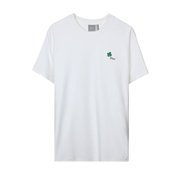 T-Shirt Christian Dior - À broderie Dior Clover - coupe regular - Blan