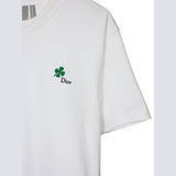 T-Shirt Christian Dior - À broderie Dior Clover - coupe regular - Blan