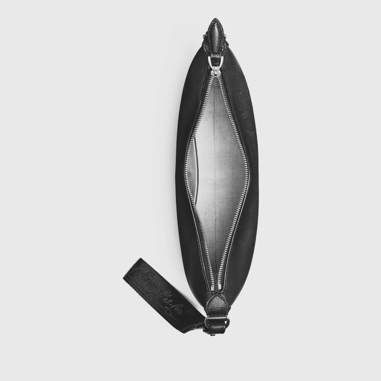 POCHETTE BERLUTI ZIPPEE TOUJOURS SOFT EN CUIR SCRITTO EN NOIR