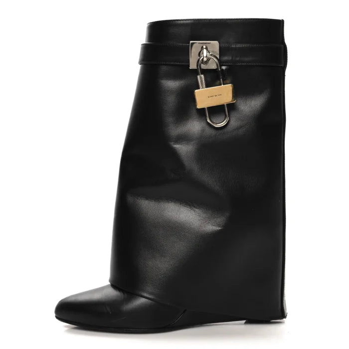 BOTTINES GIVENCHY SHARK LOCK MOYEN EN NOIR