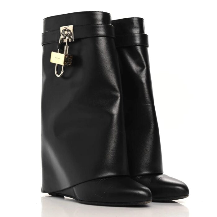 BOTTINES GIVENCHY SHARK LOCK MOYEN EN NOIR