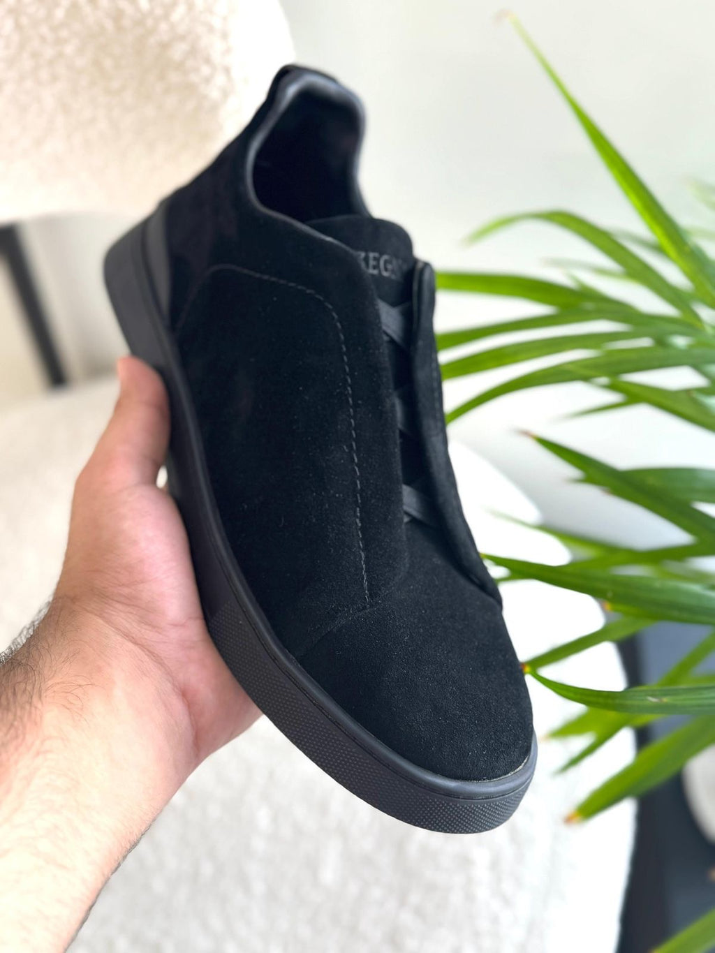baskets triple stitch™ en cuir de cerf noires