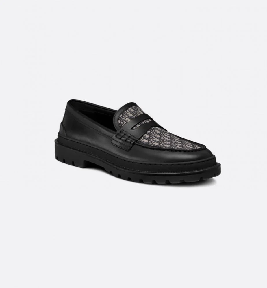 MOCASSINS DIOR EXPLORER JACQUARD OBLIQUE EN NOIR/BLANC