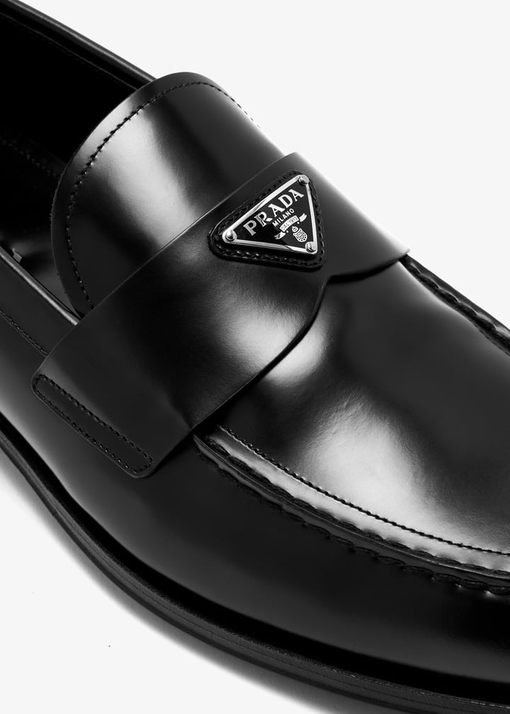 Prada Brushed leather loafers