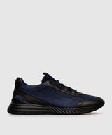 STEFANO RICCI Blue nubuck sneakers with logo
