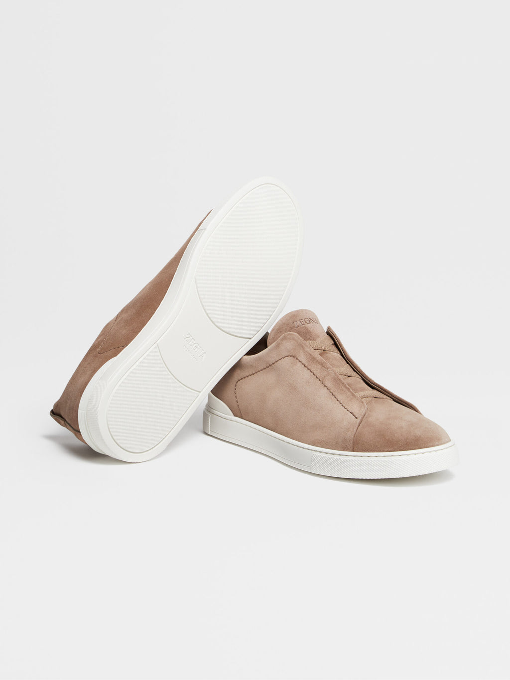BASKETS ZEGNA TRIPLE STITCH™ EN DAIM BEIGE