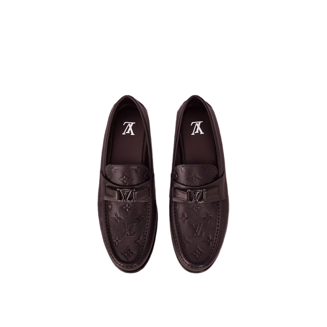 MOCASSIN LV MAJOR AU MOTIF MONOGRAM EMBLEMATIQUE EN MOKA