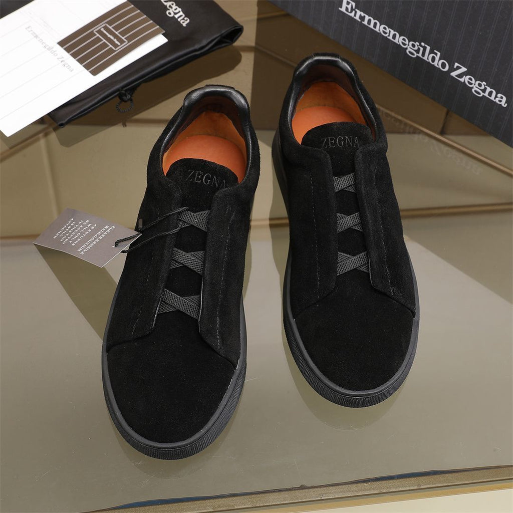 baskets triple stitch™ en cuir de cerf noires