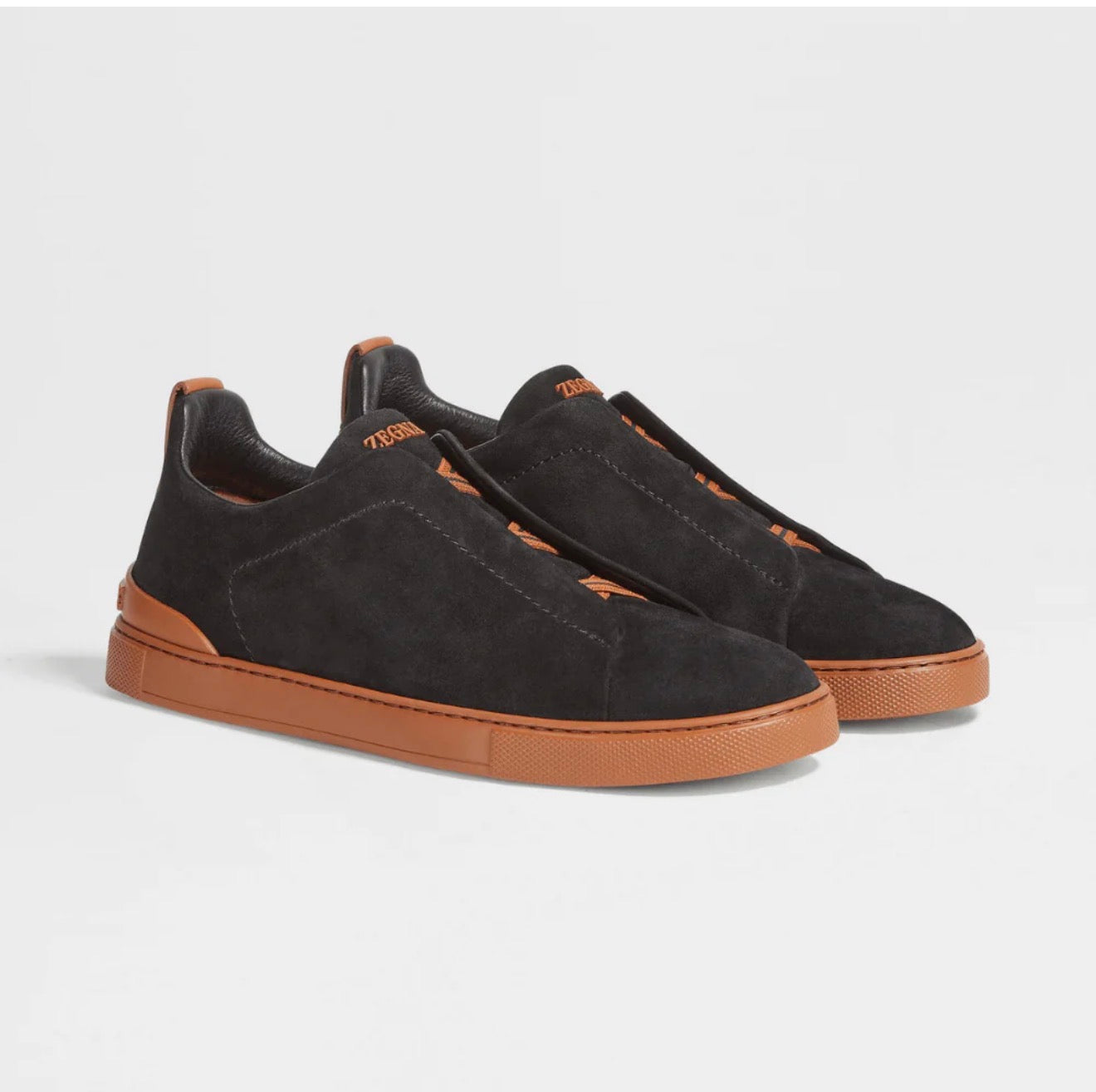 BLACK SUEDE SNEAKERS BLACK cognac