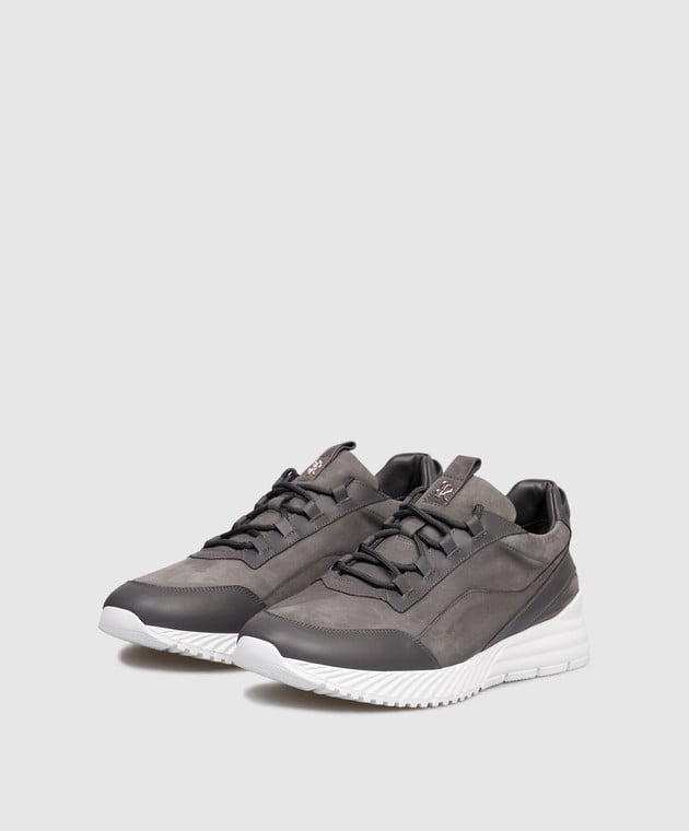 STEFANO RICCI Grey nubuck sneakers