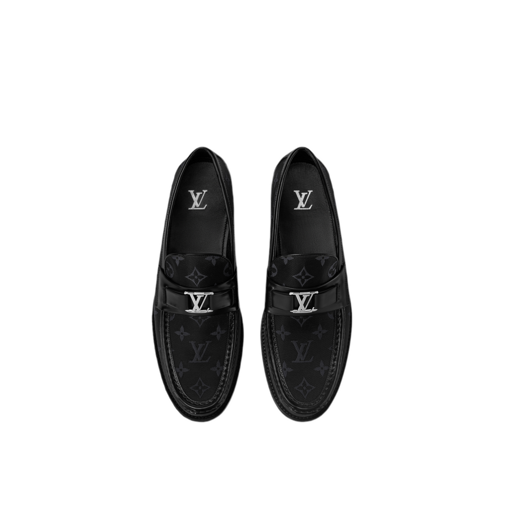 MOCASSIN MAJOR AU JACQUARD MONOGRAM EN NOIR
