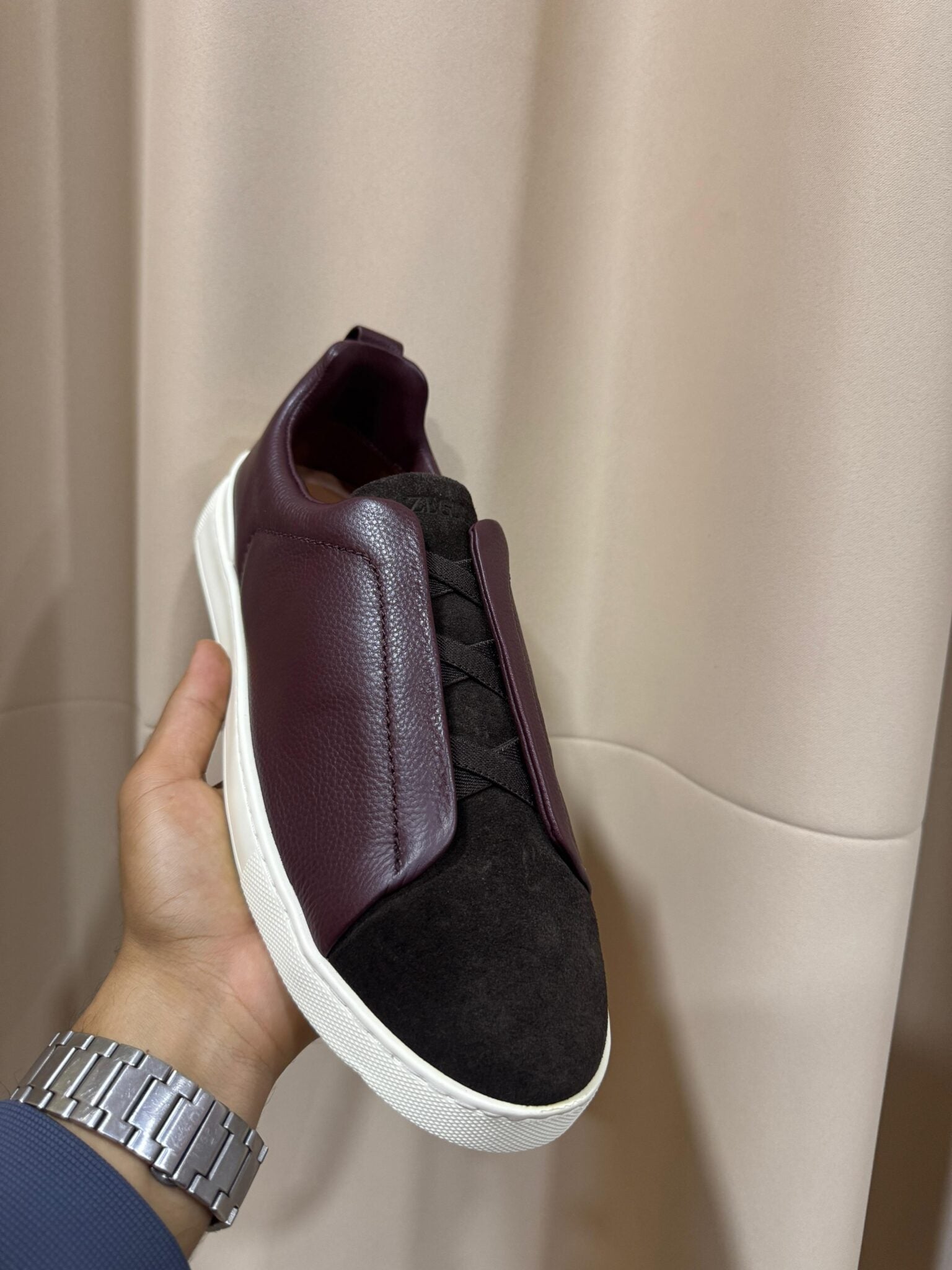 BASKETS ZEGNA TRIPLE STITCH™ SECONDSKIN EN VIOLET FONCE