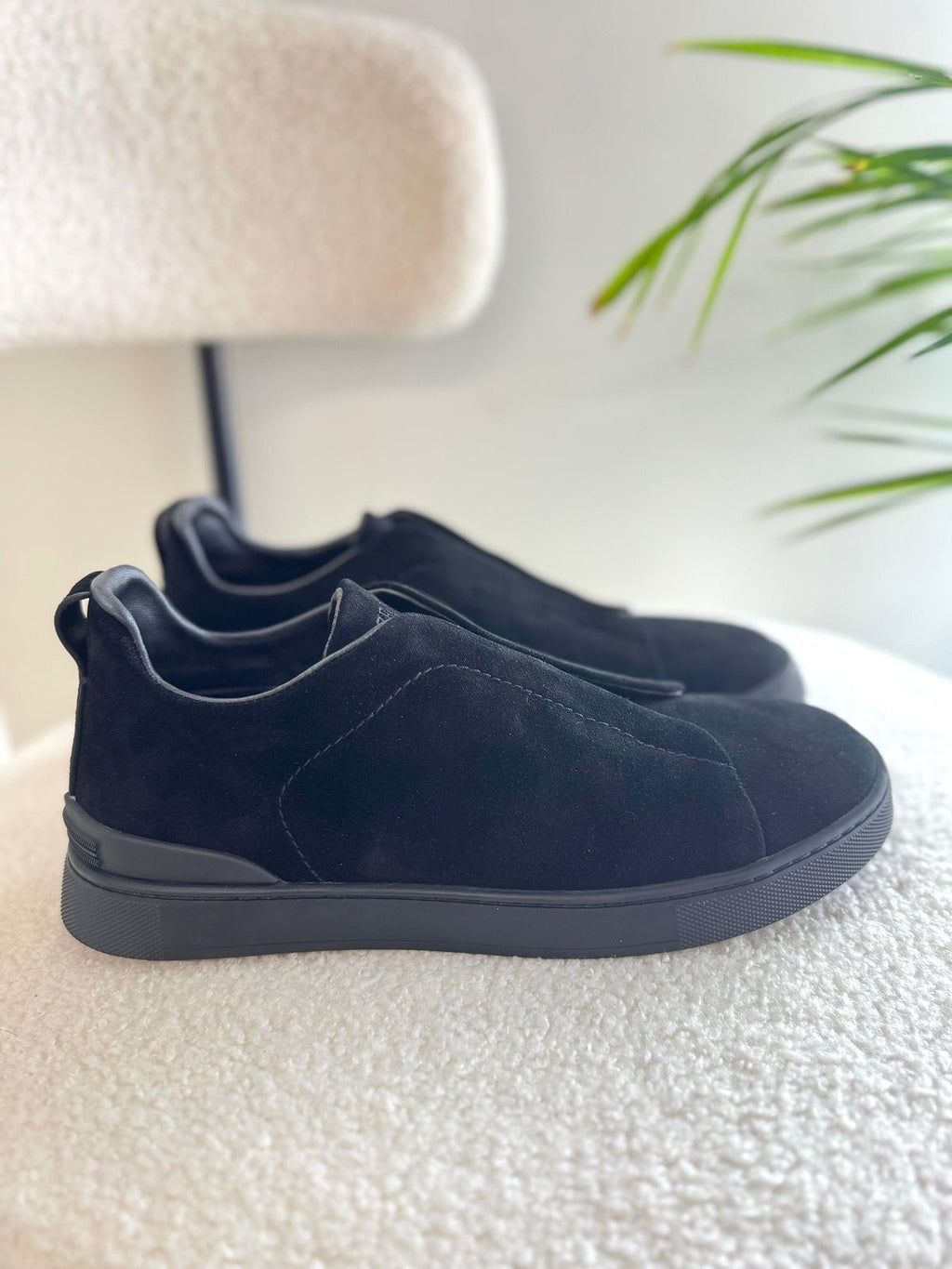 baskets triple stitch™ en cuir de cerf noires