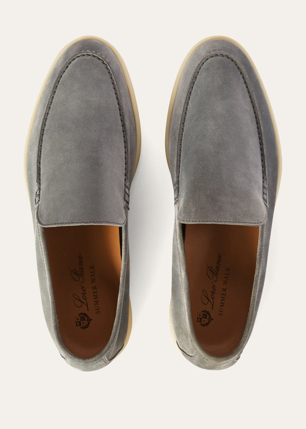 Loro piana Mocassins summer walk Gull gray