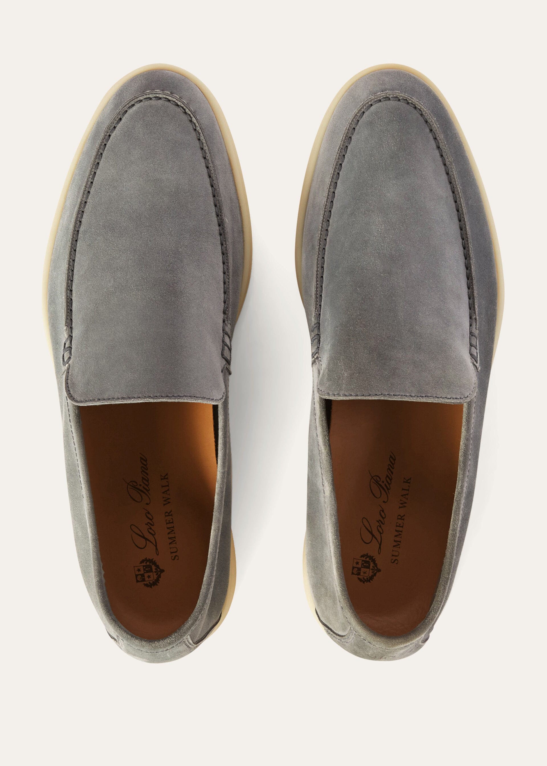 Loro piana Mocassins summer walk Gull gray