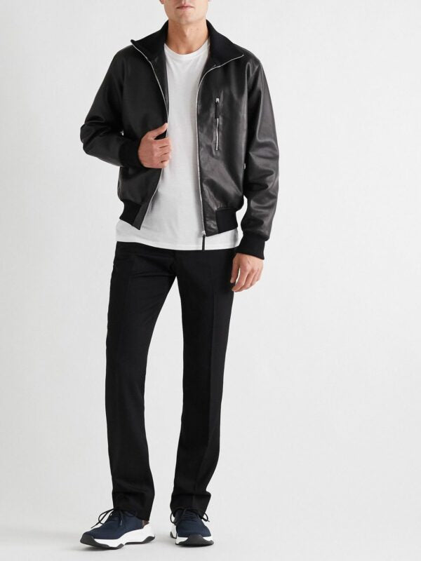 BASKETS BERLUTI SHADOW VENEZIA EN MAILLE STRETCH EN BLEU MARINE