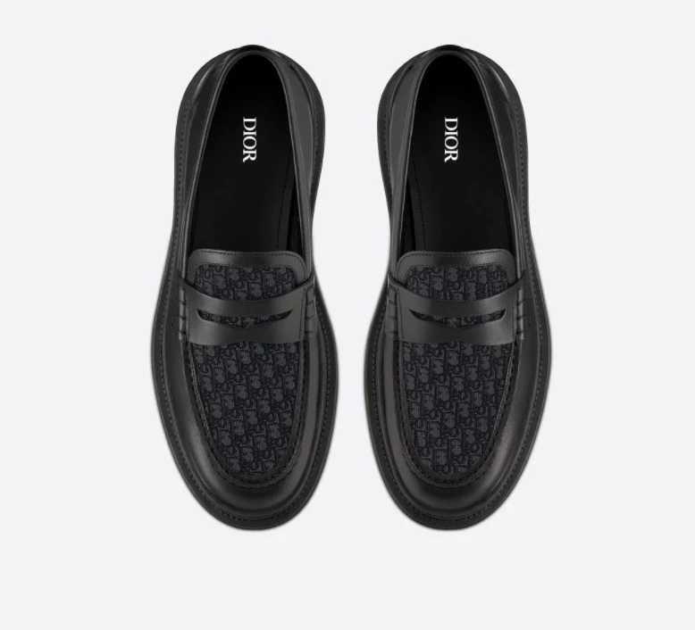 MOCASSINS DIOR EXPLORER JACQUARD OBLIQUE EN NOIR/GRIS