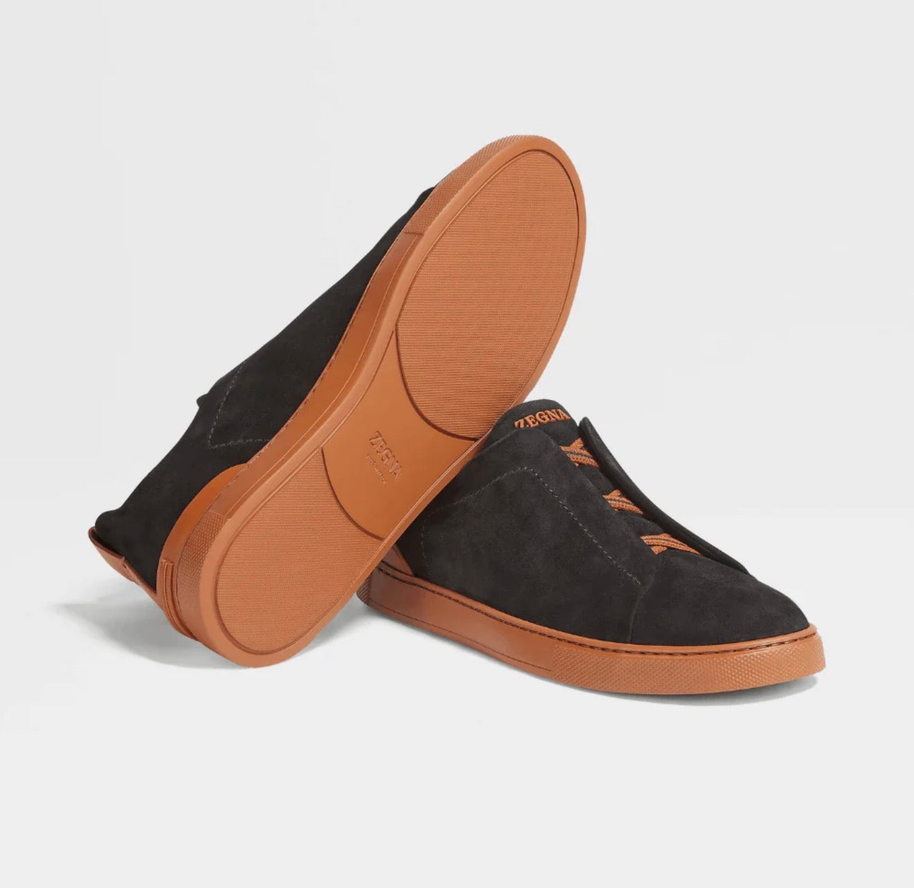 BLACK SUEDE SNEAKERS BLACK cognac