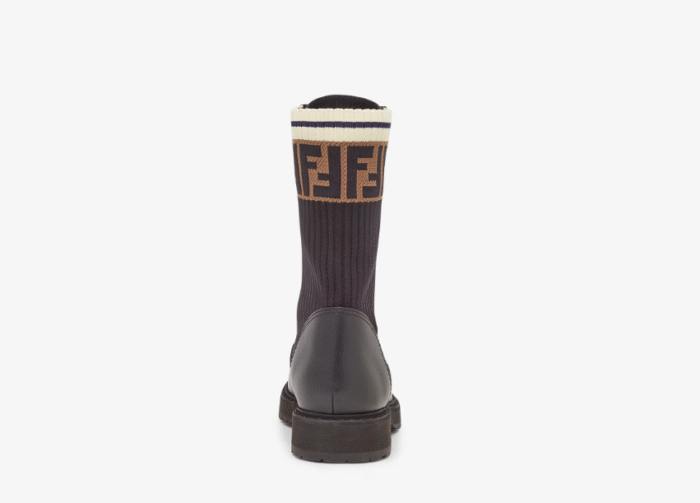 BOTTES FENDI ROCKOKO AVEC STYLE STRETCH EN NOIR