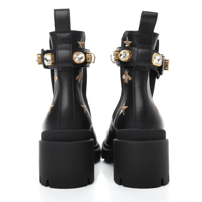 BOTTINES GUCCI ORNNEES EN NOIR