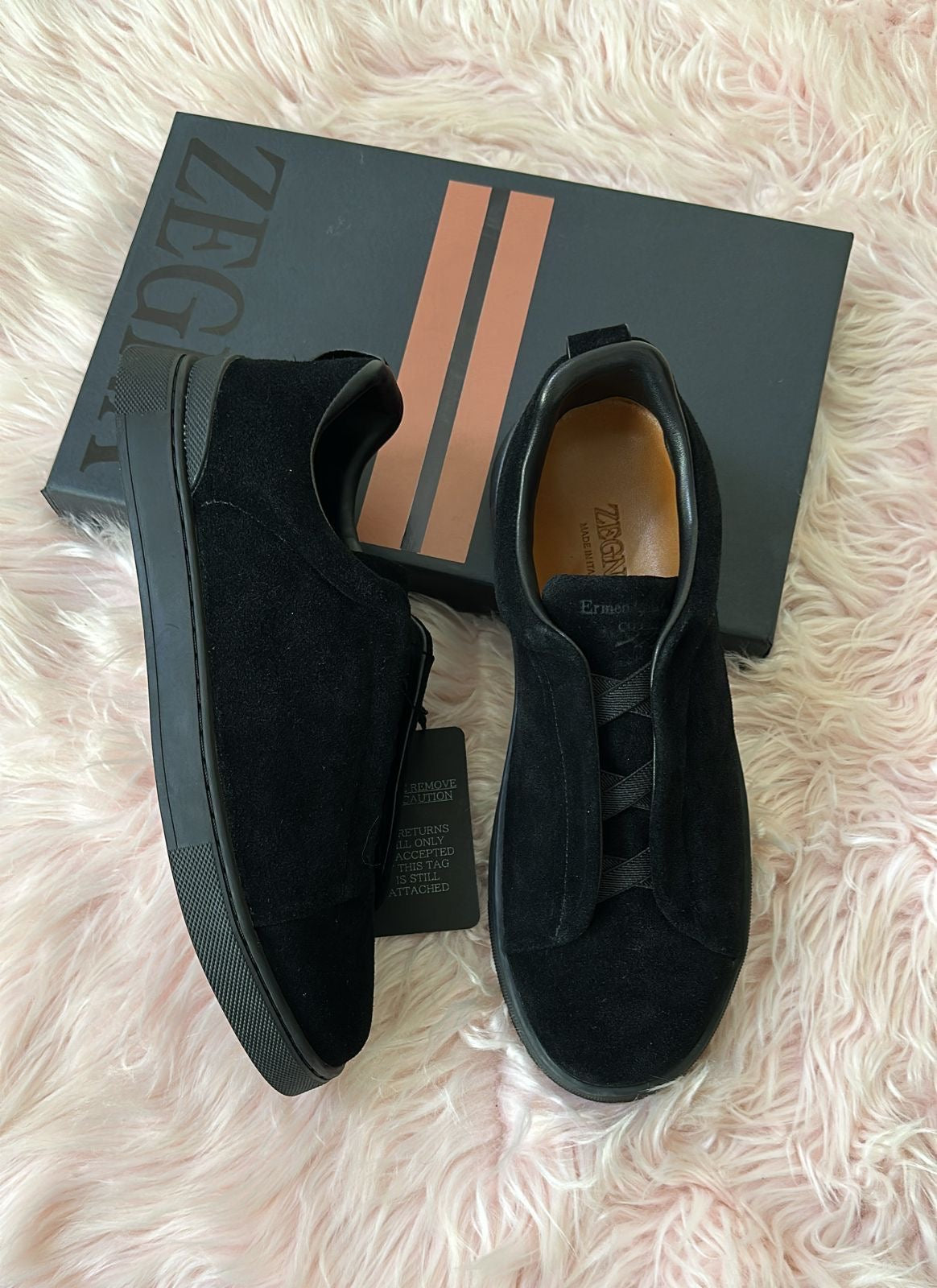 baskets triple stitch™ en cuir de cerf noires