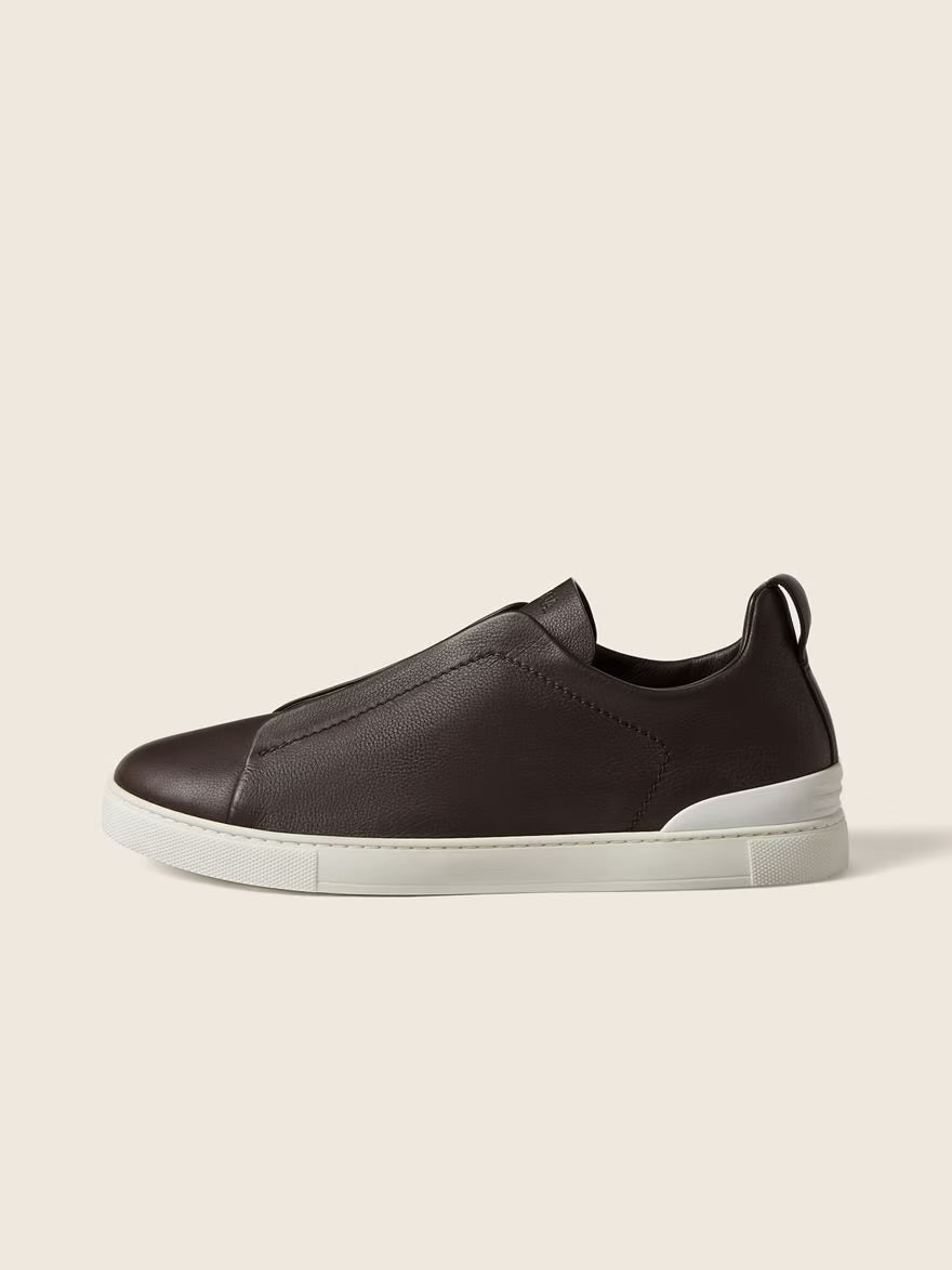 DARK BROWN TRIPLE STITCH™ SECONDSKIN SNEAKERS