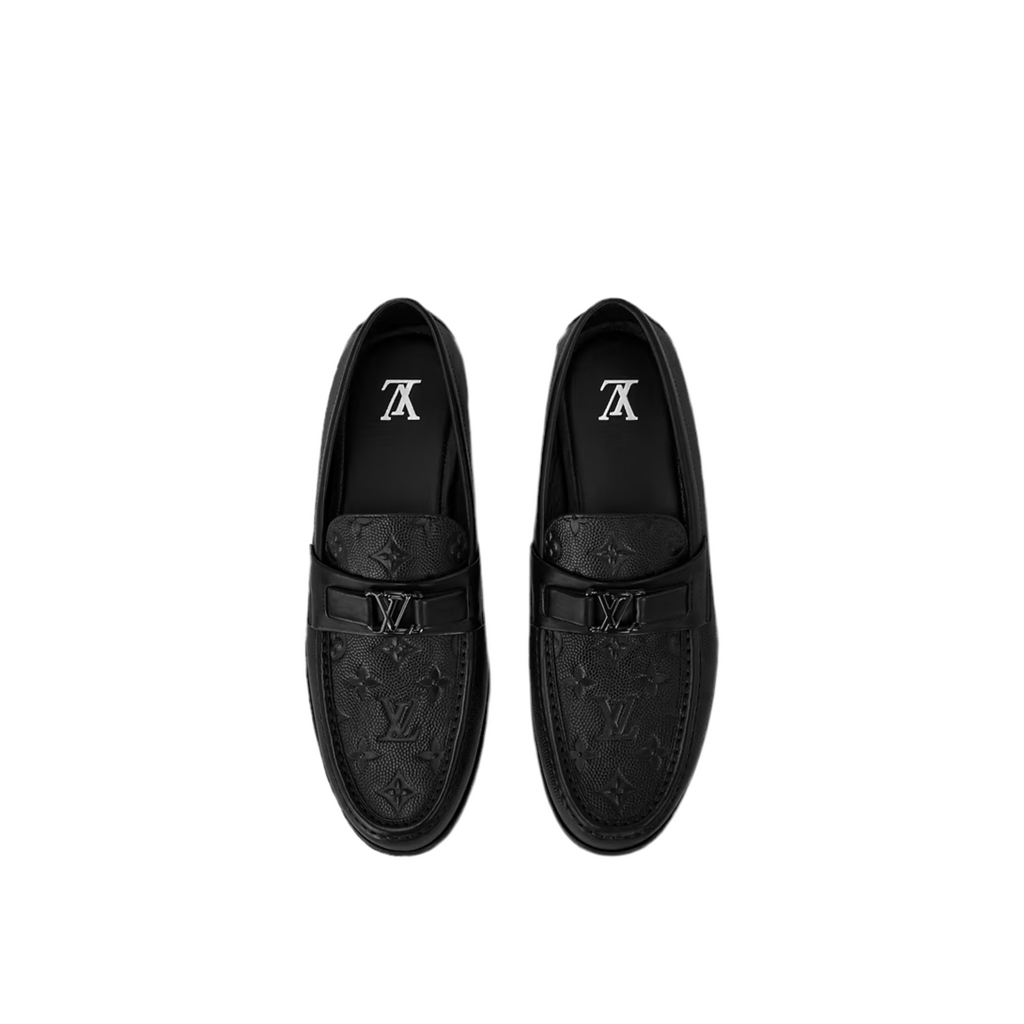 MOCASSIN LV MAJOR AU MOTIF MONOGRAM EMBLEMATIQUE EN NOIR