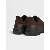 Espadrilles Zegna - Triple Stitch™ - Monte en Cuir et Veau Velours Marron Foncé