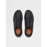 Espadrilles Zegna - Triple Stitch™ - Monte en Cuir et Veau Velours Noir