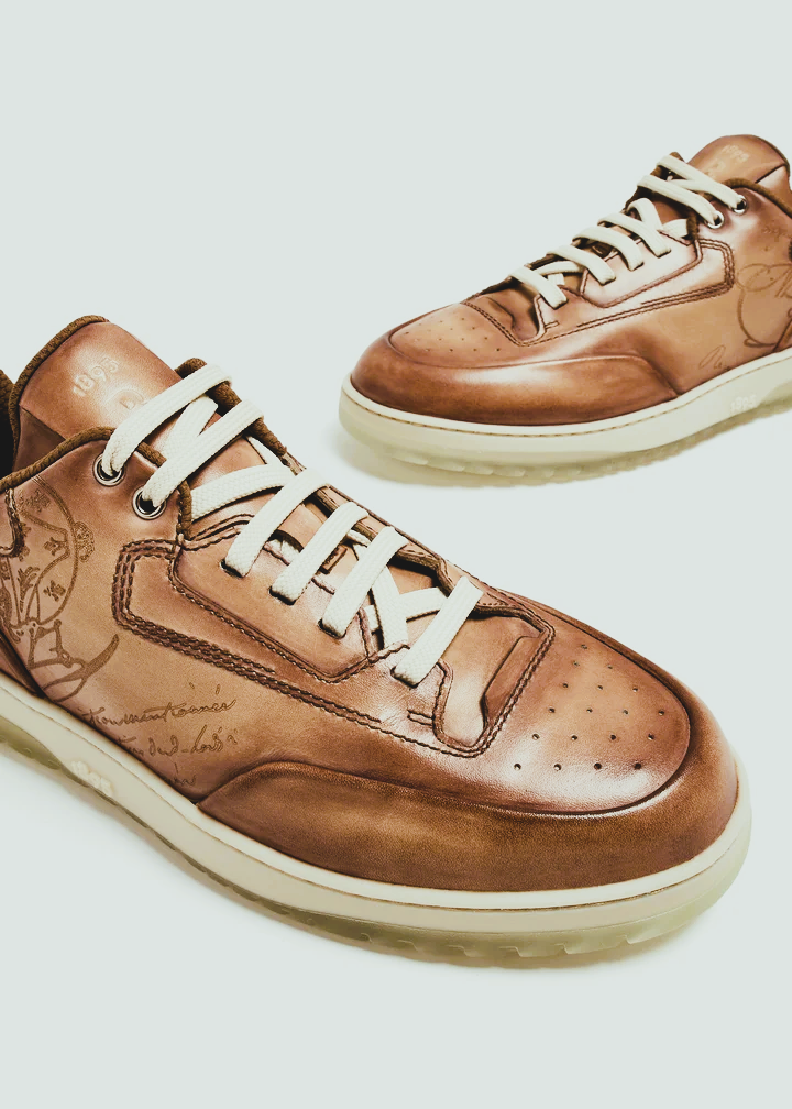 BASKETS BERLUTI PLAYOFF EN CUIR DE VEAU VENEZIA EN MARRON CHOCOLAT